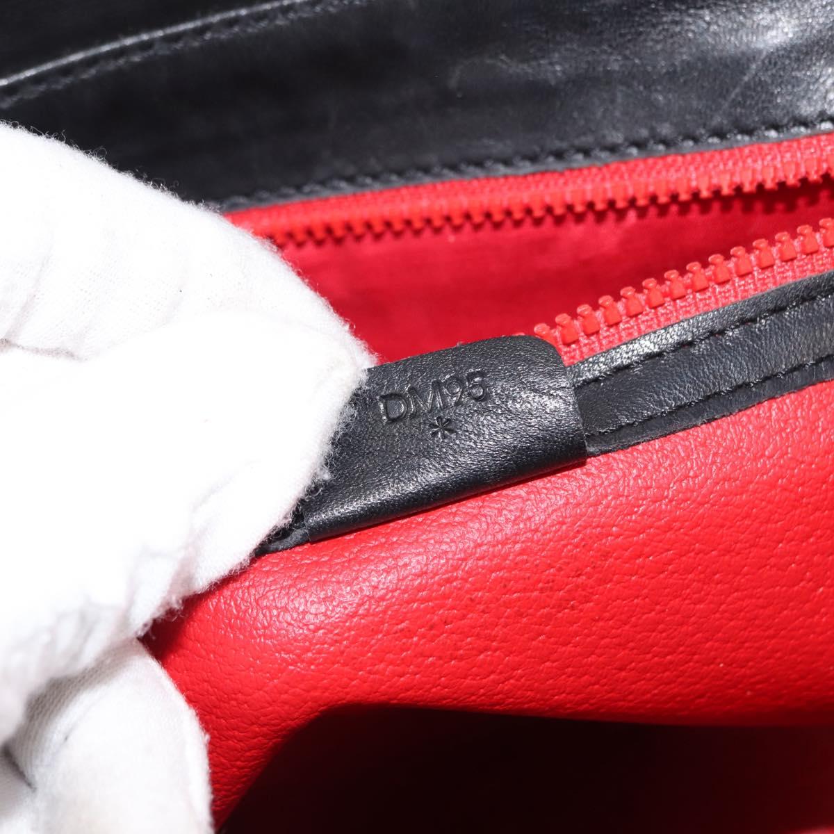 CELINE Hand Bag Leather Black Auth 145472