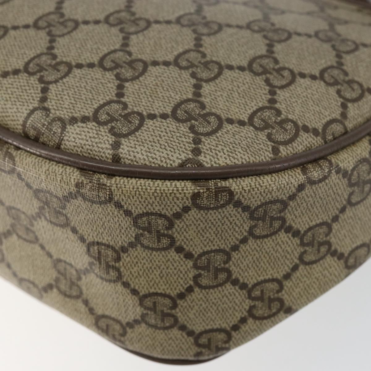 GUCCI GG Supreme Web Sherry Line Shoulder Bag PVC Leather Beige Red Auth 145477