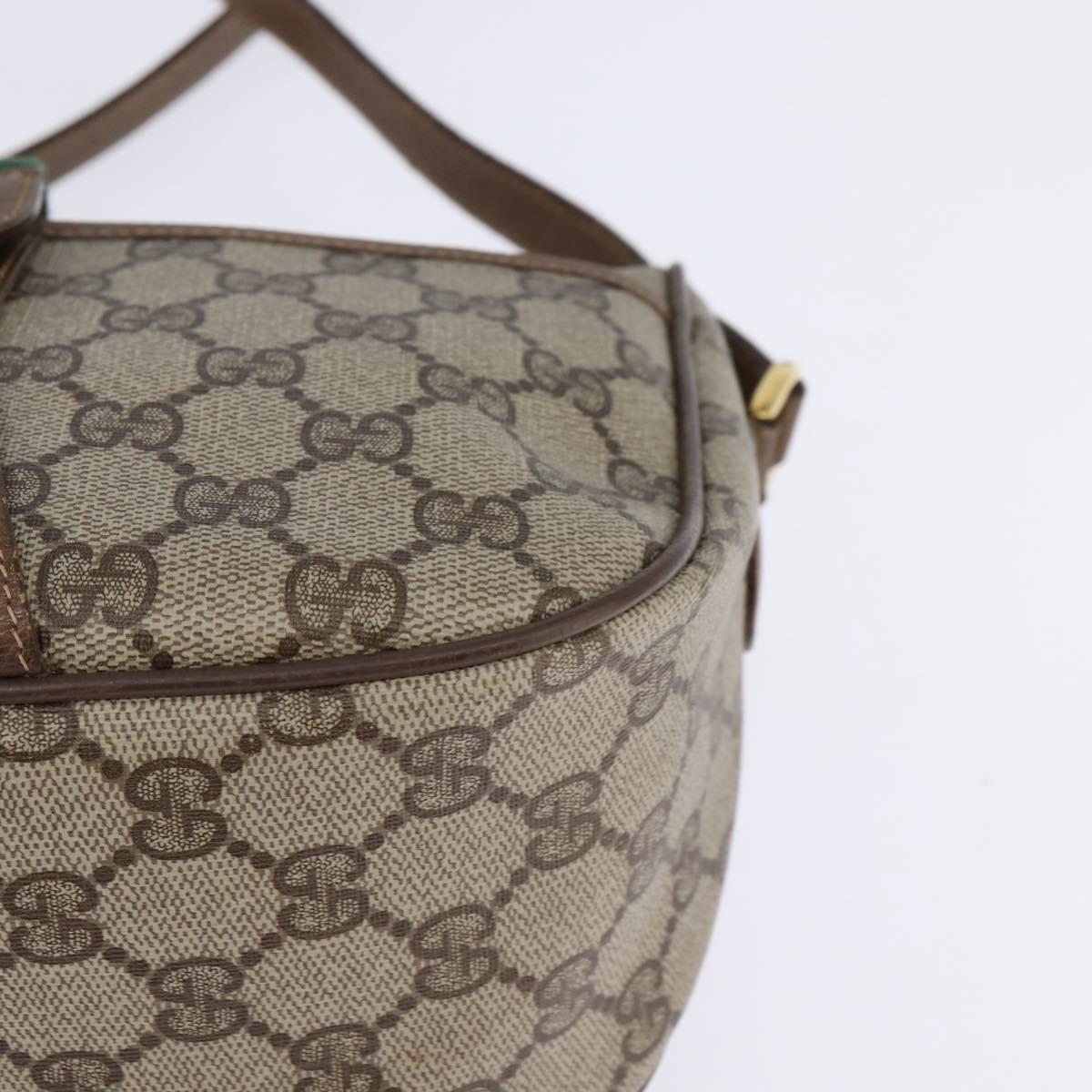 GUCCI GG Supreme Web Sherry Line Shoulder Bag PVC Beige 56 02 032 Auth 145478