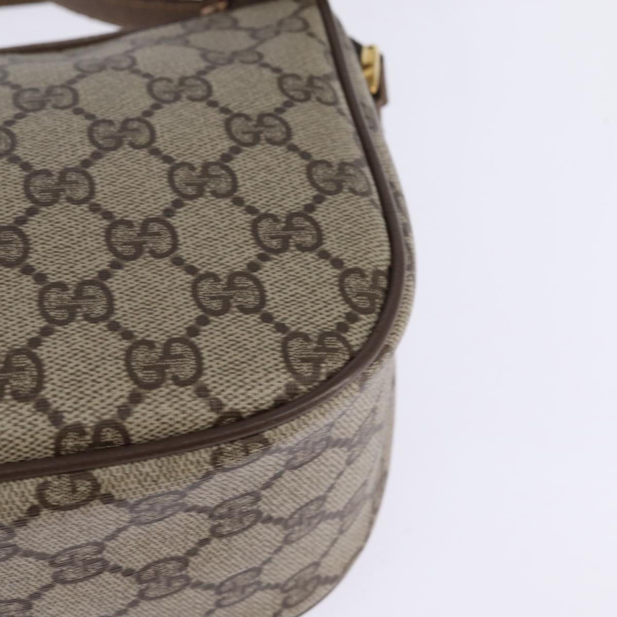 GUCCI GG Supreme Web Sherry Line Shoulder Bag PVC Beige 56 02 032 Auth 145478