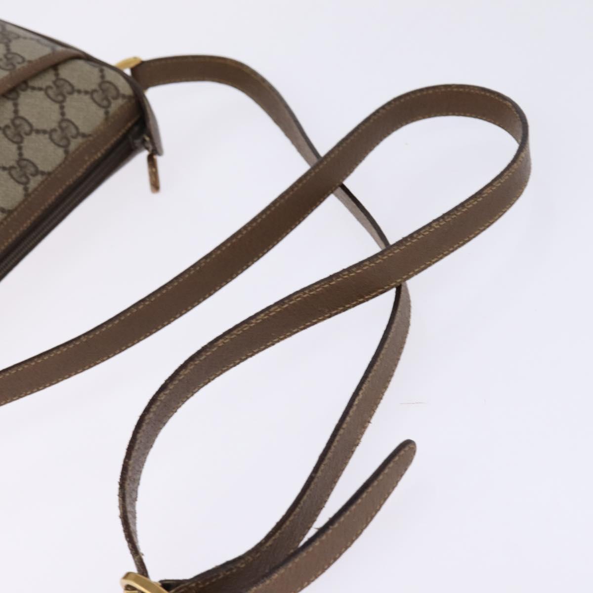 GUCCI GG Supreme Web Sherry Line Shoulder Bag PVC Beige 56 02 032 Auth 145478