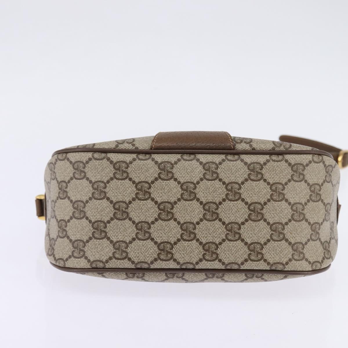 GUCCI GG Supreme Web Sherry Line Shoulder Bag PVC Beige 56 02 032 Auth 145478