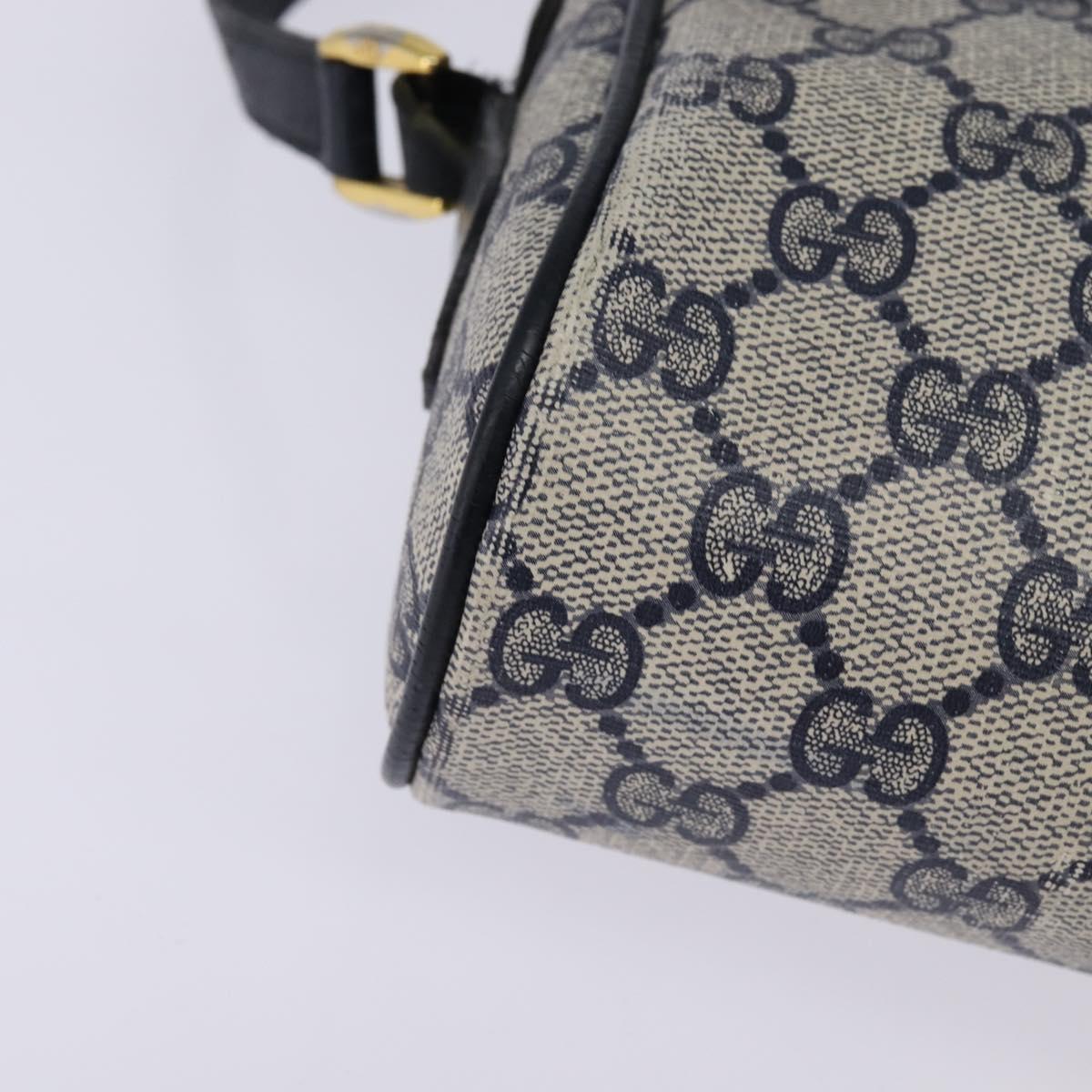 GUCCI GG Supreme Sherry Line Shoulder Bag PVC Navy Gold 98 02 087 Auth 145482