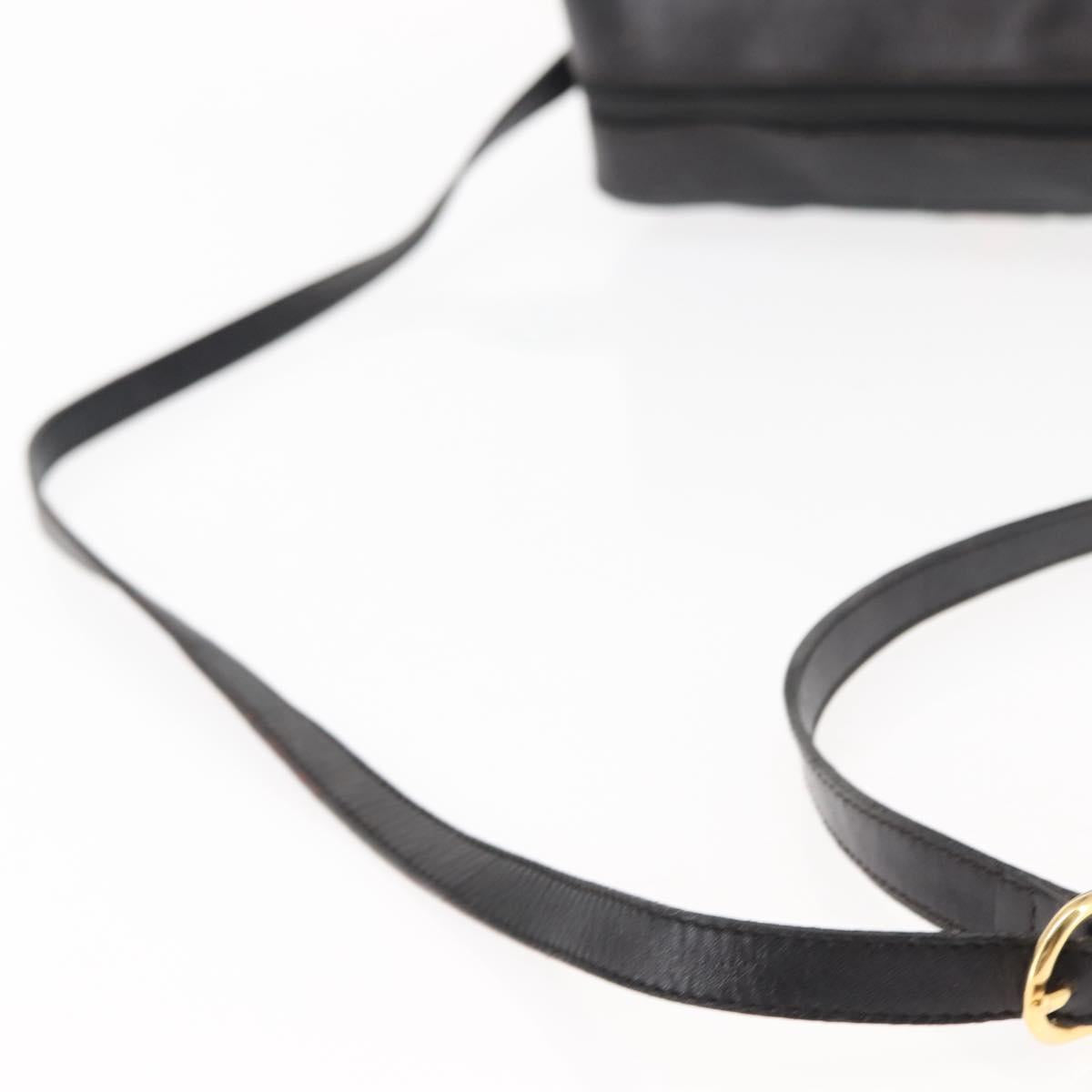 GUCCI GG Canvas Web Sherry Line Shoulder Bag Black Gold Red Auth 145483