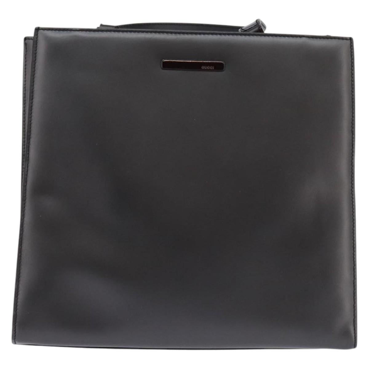 GUCCI Hand Bag Leather 2way Black 001 2058 1853 6 Auth 145484