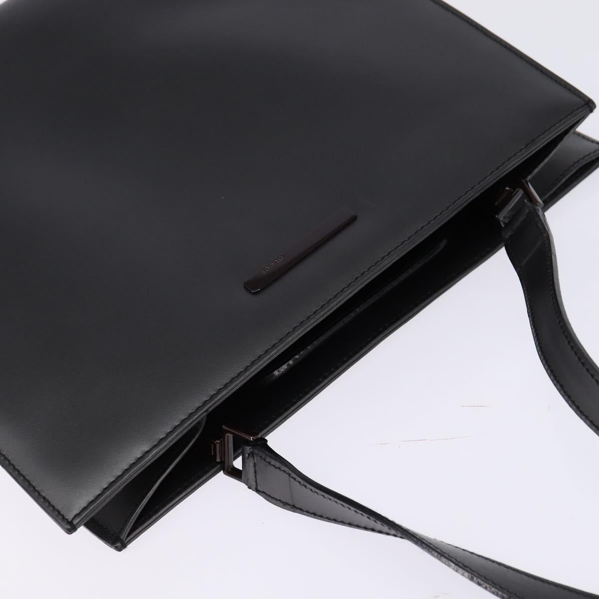 GUCCI Hand Bag Leather 2way Black 001 2058 1853 6 Auth 145484