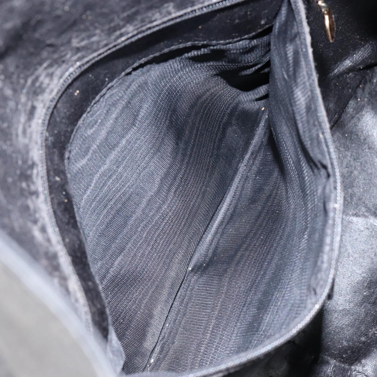 GUCCI Bamboo Hand Bag Leather 2way Black Gold 001 2058 1577 0 Auth 145485