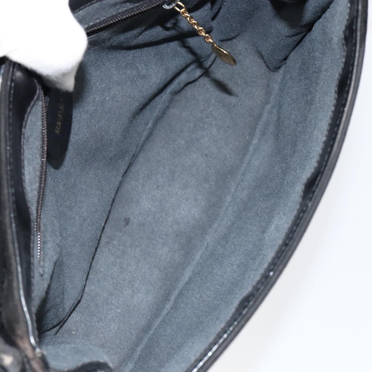 GUCCI Shoulder Bag Suede Leather Black Gold 001 2684 1777 Auth 145486