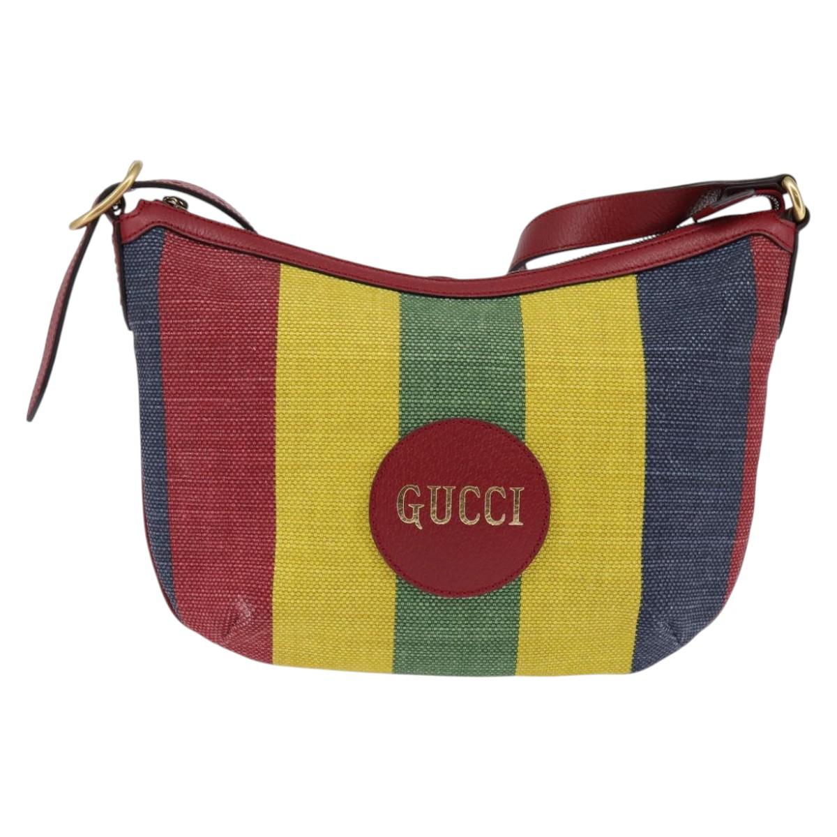 GUCCI Shoulder Bag Canvas Red Gold yellow 626422 Auth 145487