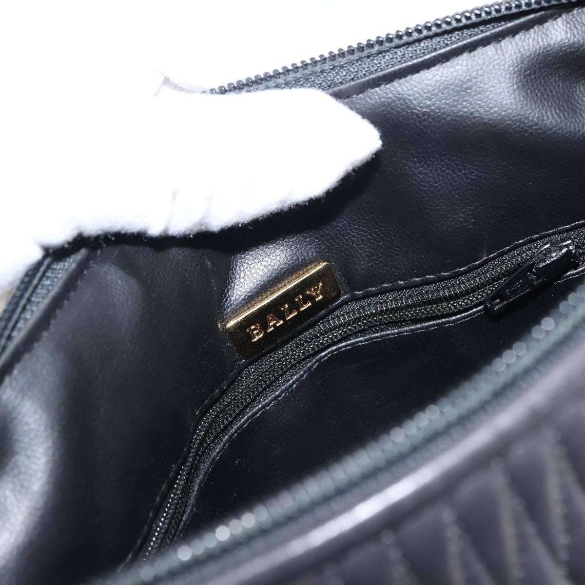 BALLY Chain Shoulder Bag Leather Black Auth 145489