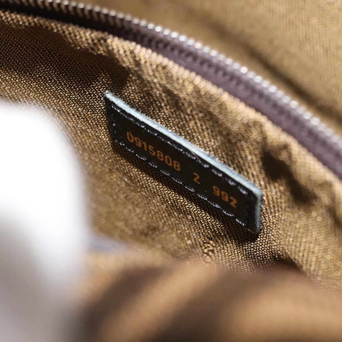 FENDI Zucca Canvas Mamma Baguette Tote Bag Black Silver Brown Auth 145493