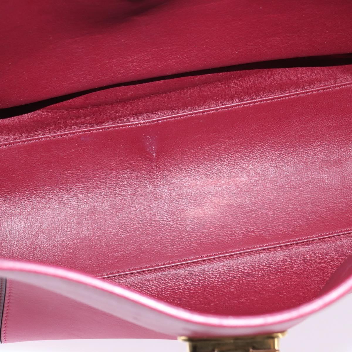 Salvatore Ferragamo Gancini Sofia Hand Bag Leather 2way Pink Gold Auth 145497