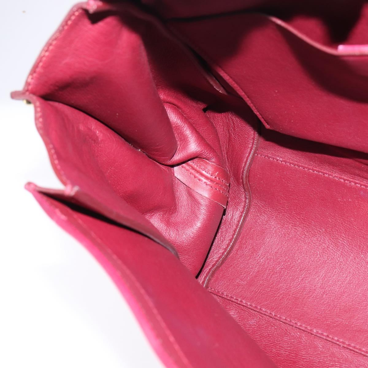 Salvatore Ferragamo Gancini Sofia Hand Bag Leather 2way Pink Gold Auth 145497