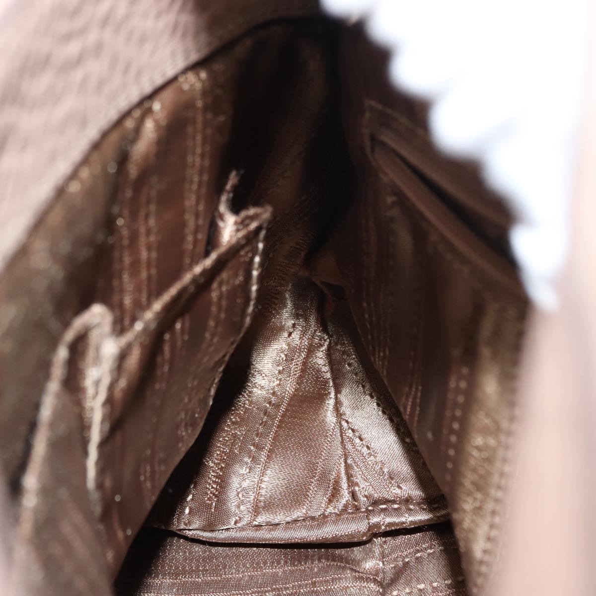 Salvatore Ferragamo Gancini Sophia Hand Bag Leather Beige Silver Auth 145498