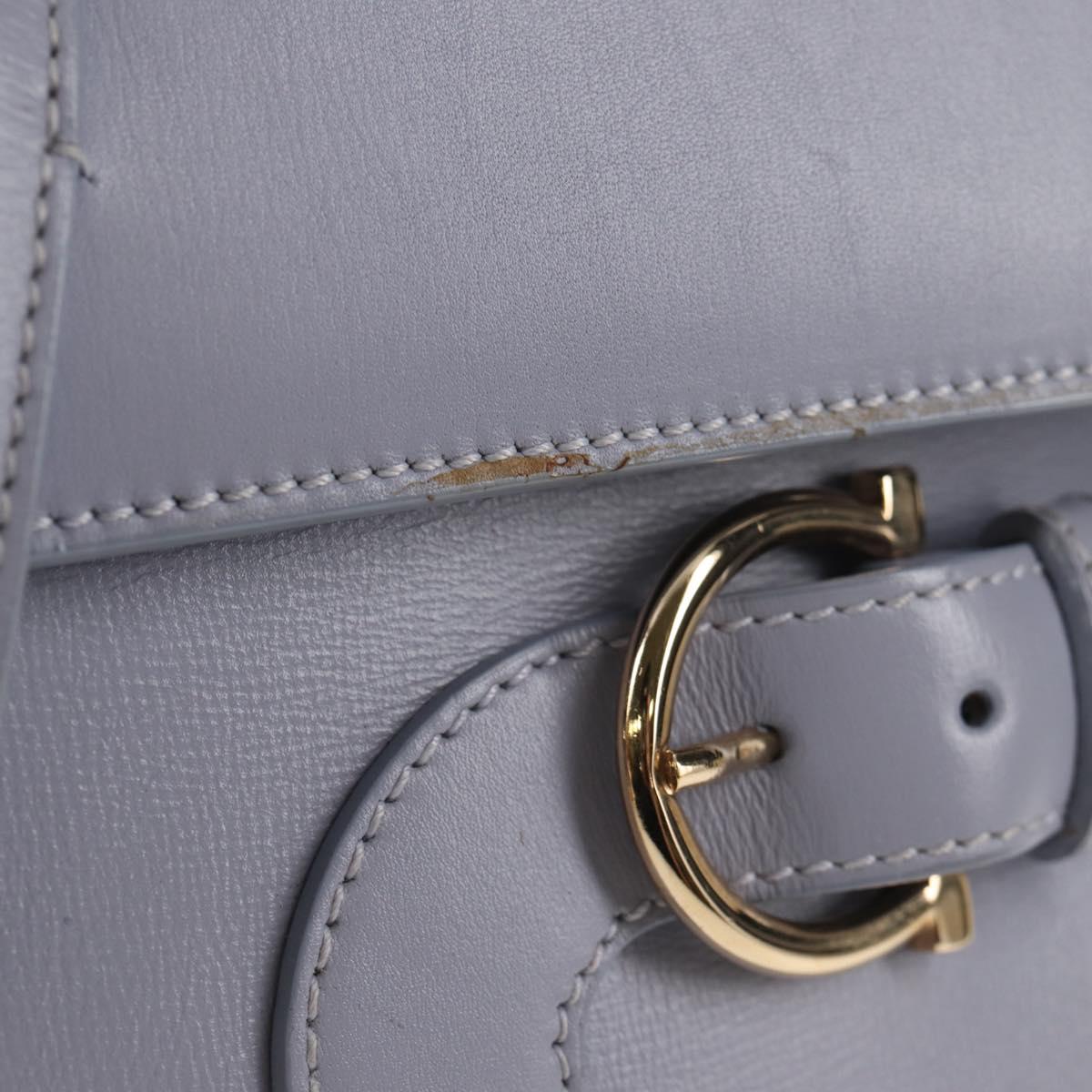 Salvatore Ferragamo Gancini Shoulder Bag Leather Purple Gold Auth 145499V