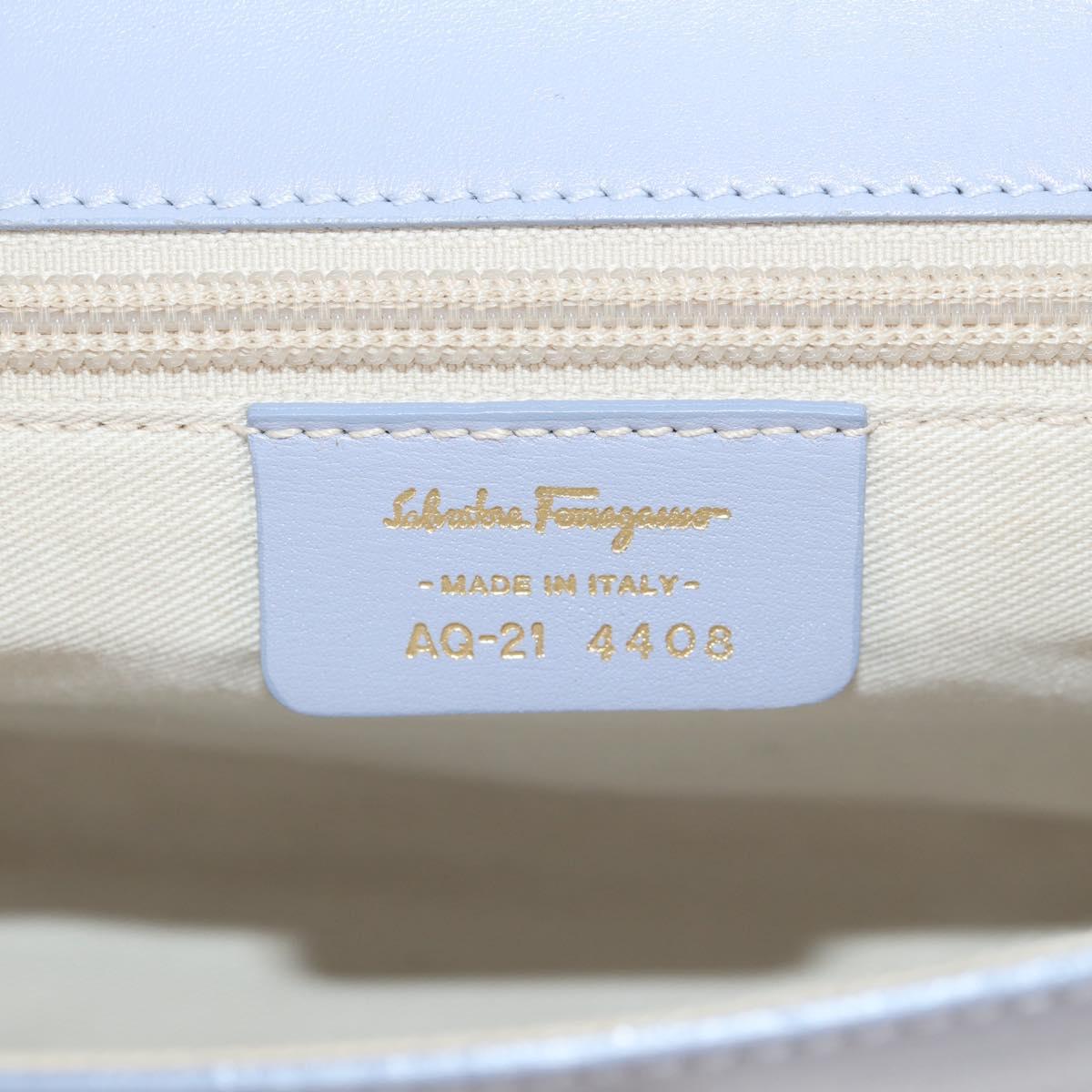 Salvatore Ferragamo Gancini Shoulder Bag Leather Purple Gold Auth 145499V