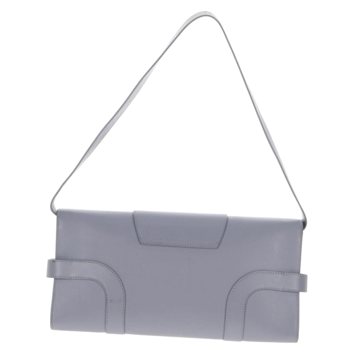 Salvatore Ferragamo Gancini Shoulder Bag Leather Purple Gold Auth 145499V