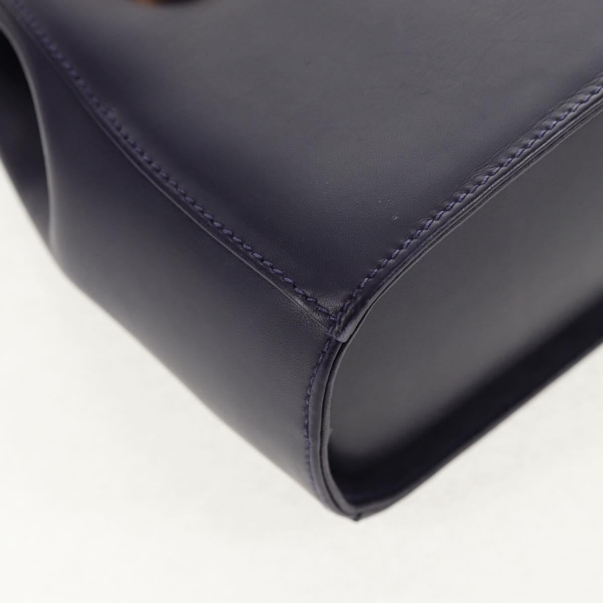 Salvatore Ferragamo Gancini Hand Bag Leather 2way Purple Gold Auth 145500V