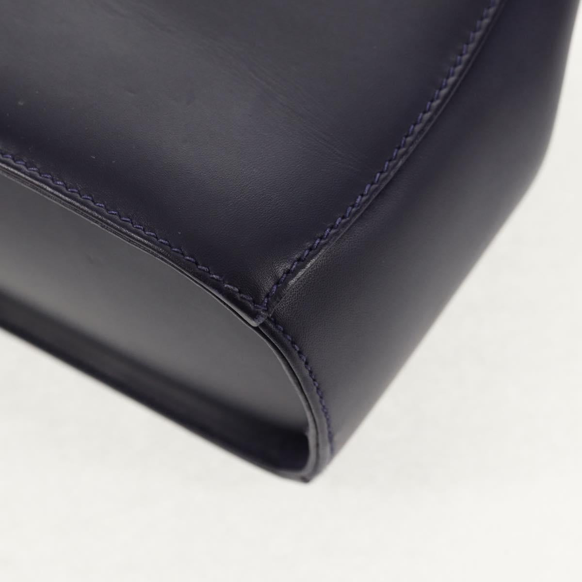 Salvatore Ferragamo Gancini Hand Bag Leather 2way Purple Gold Auth 145500V