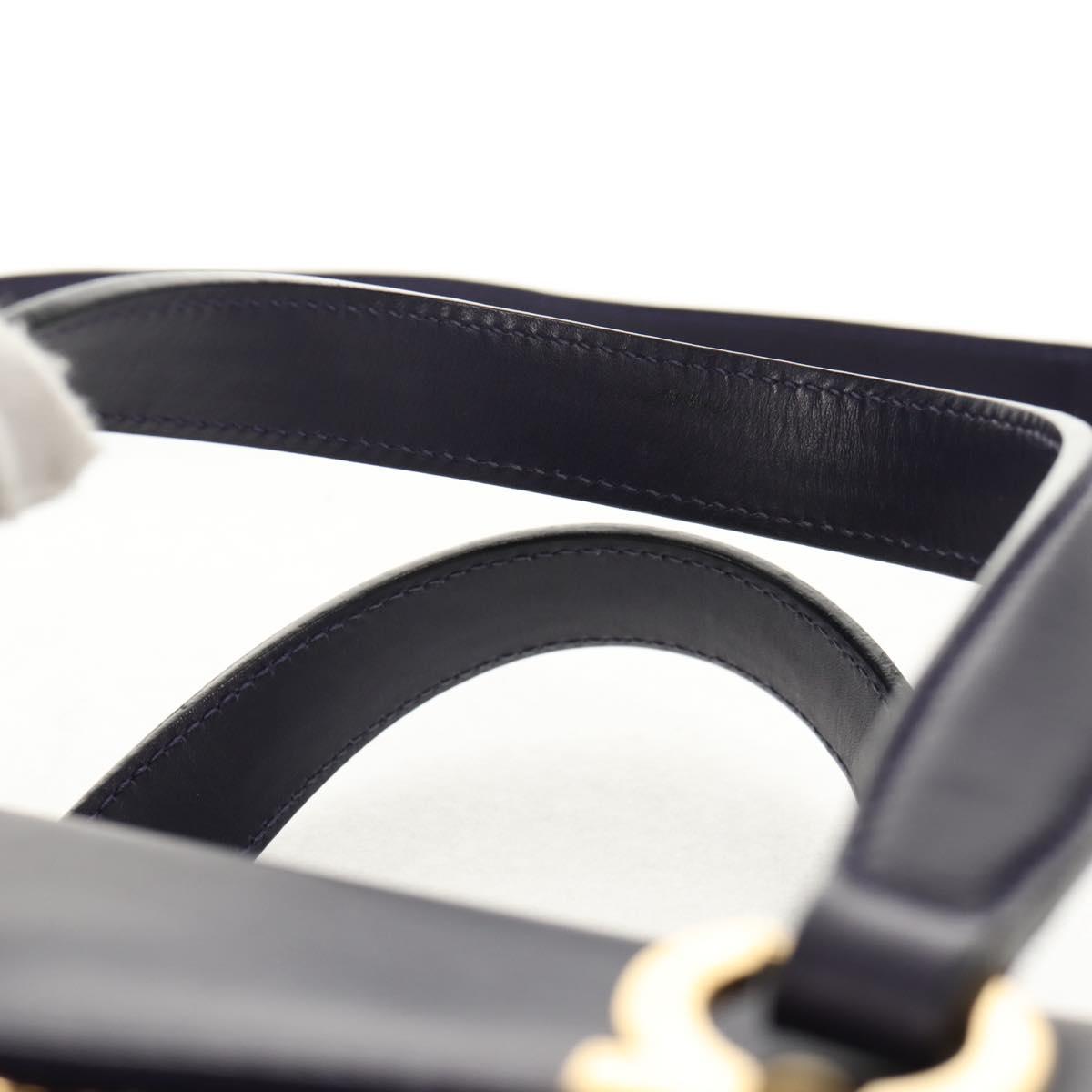 Salvatore Ferragamo Gancini Hand Bag Leather 2way Purple Gold Auth 145500V