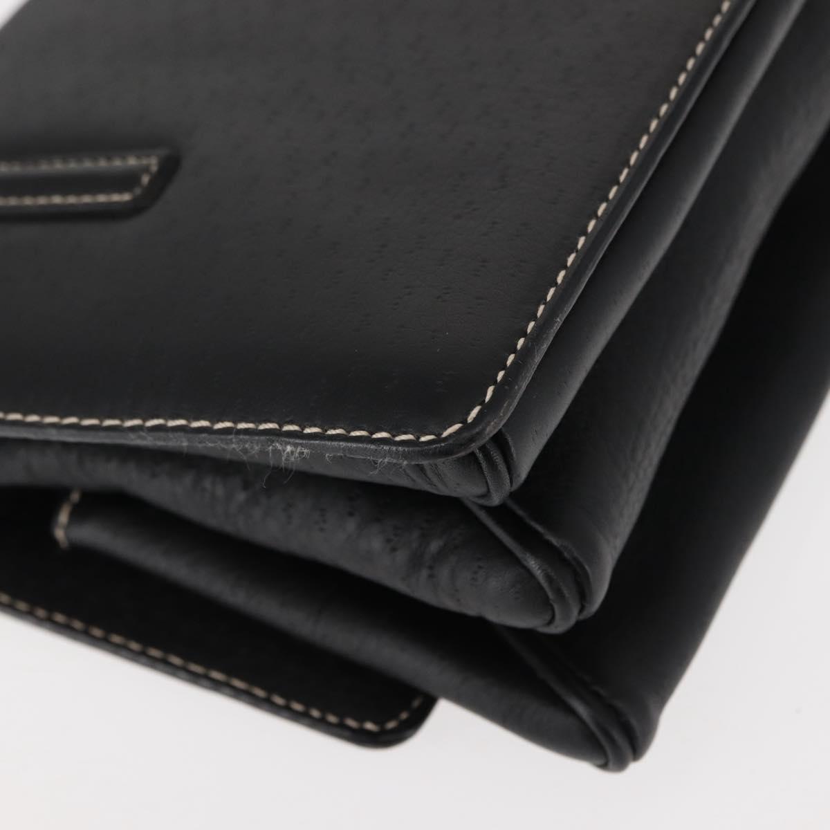 Salvatore Ferragamo Gancini Shoulder Bag Leather Black Gold Auth 145502