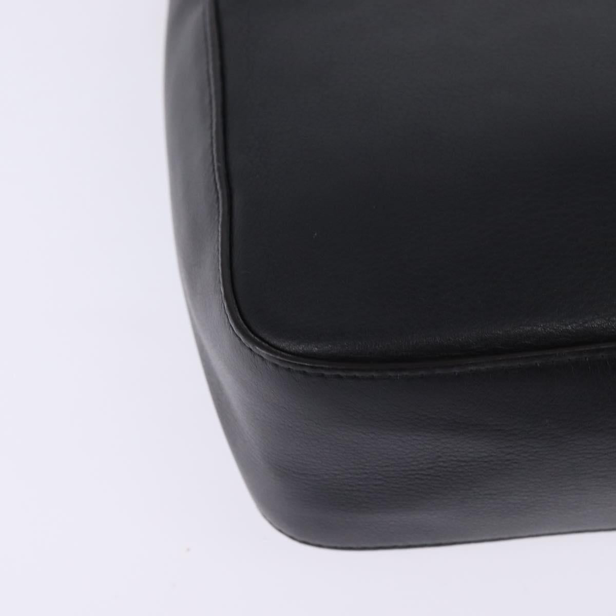 Salvatore Ferragamo Gancini Shoulder Bag Leather Black Gold Auth 145503