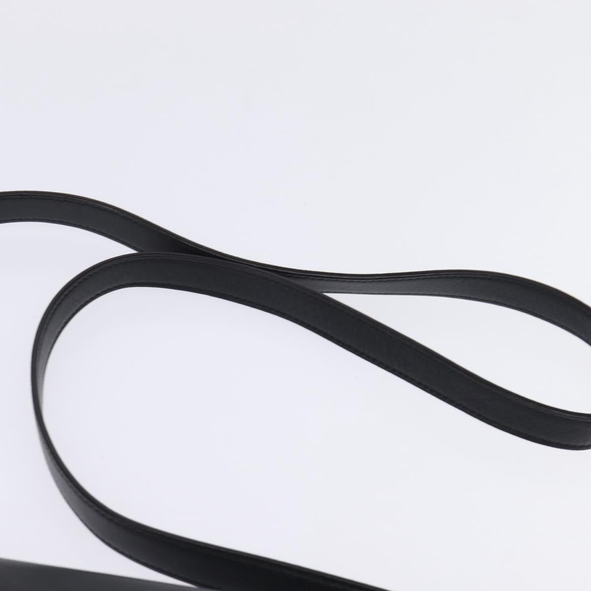 Salvatore Ferragamo Gancini Shoulder Bag Leather Black Gold Auth 145503