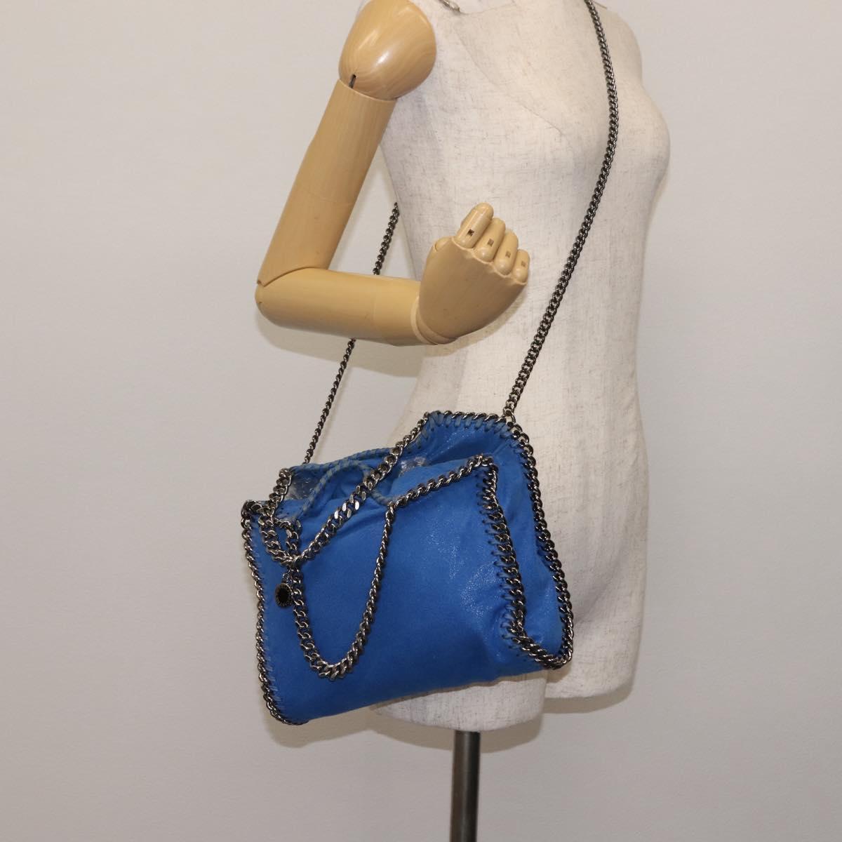 Stella MacCartney Falabella Chain Shoulder Bag Suede Blue 371223 Auth 145513