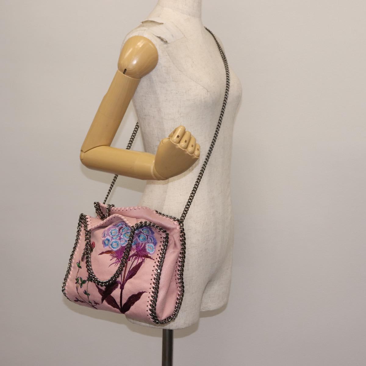 Stella MacCartney Falabella Chain Shoulder Bag Suede Pink 371223 Auth 145514