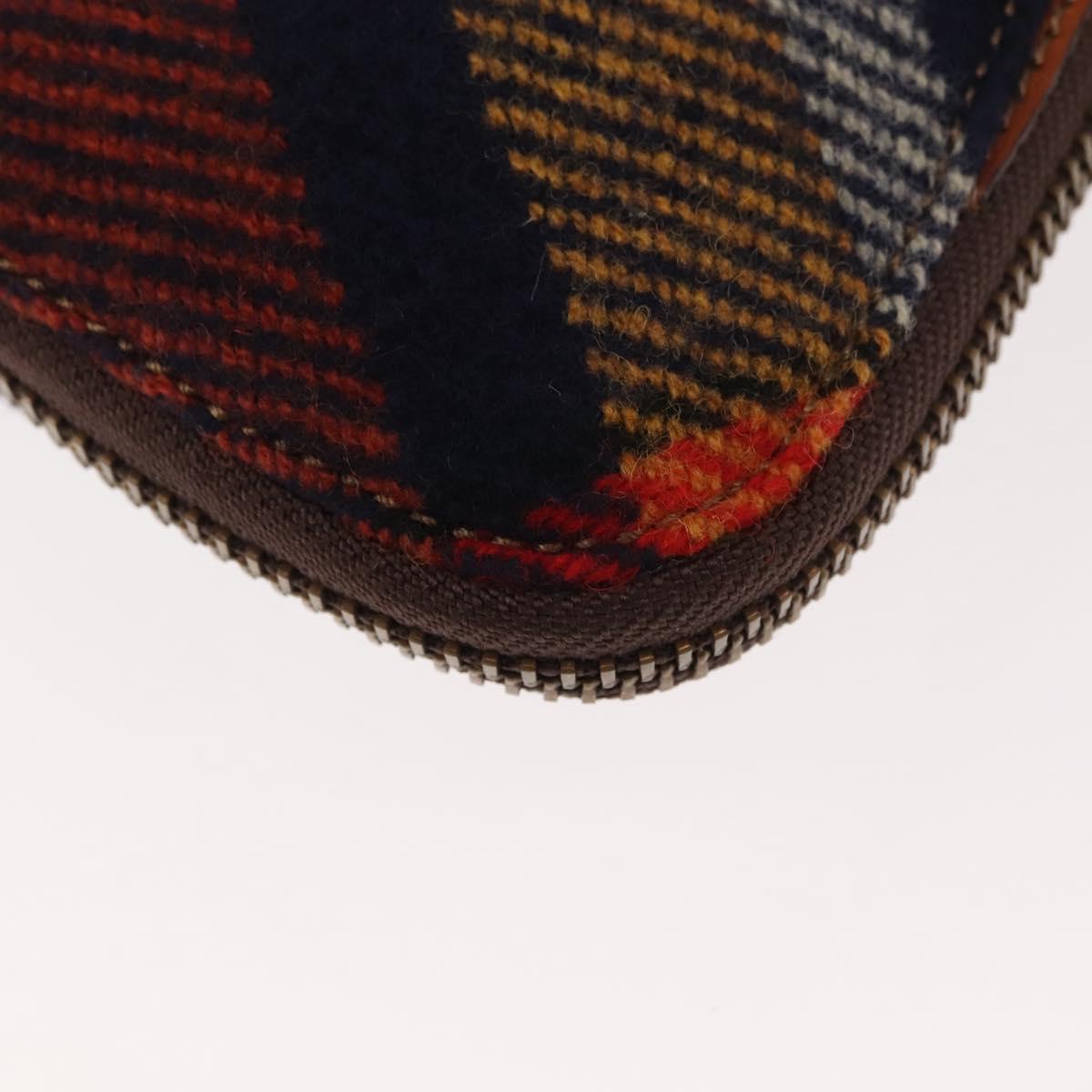 BURBERRY Nova Check Blue Label Shoulder Bag Wool Red Auth 145519