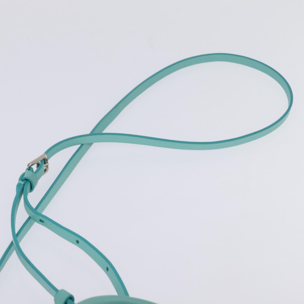 TIFFANY&Co. Hand Bag Leather 2way Turquoise Blue Silver Auth 145520