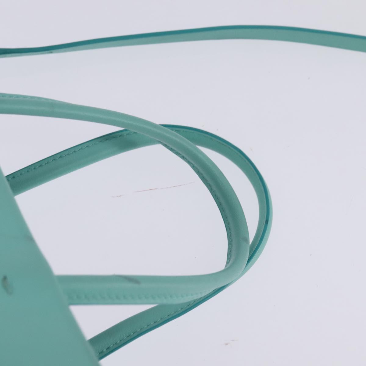 TIFFANY&Co. Hand Bag Leather 2way Turquoise Blue Silver Auth 145520