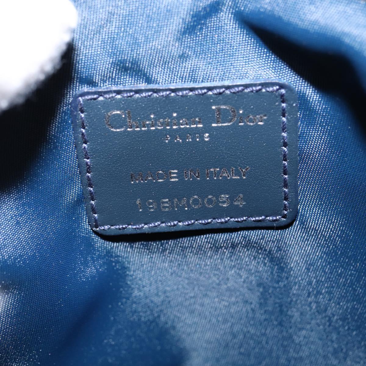 Christian Dior Trotter Canvas Shoulder Bag Navy Silver Auth 145522