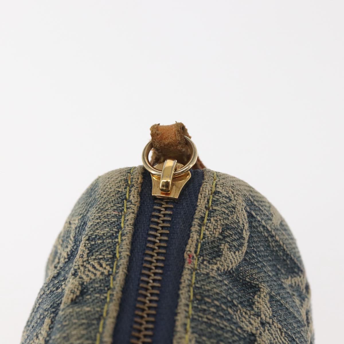 LOUIS VUITTON Monogram Denim Trousse Speedy GM Pouch Blue M95081 LV Auth 145538