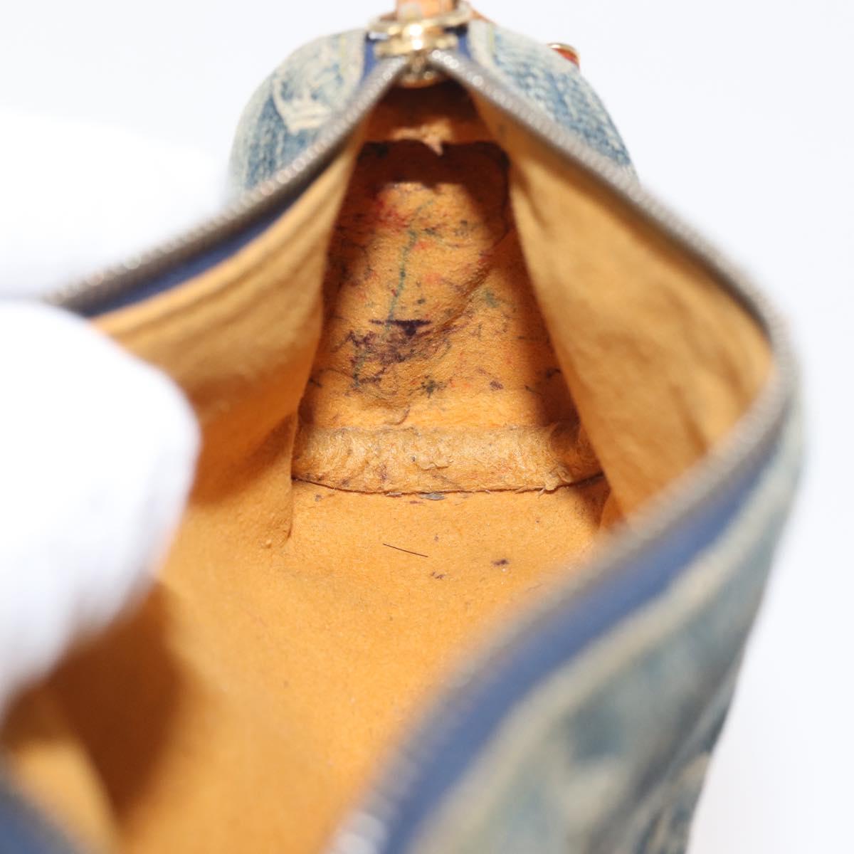 LOUIS VUITTON Monogram Denim Trousse Speedy GM Pouch Blue M95081 LV Auth 145538