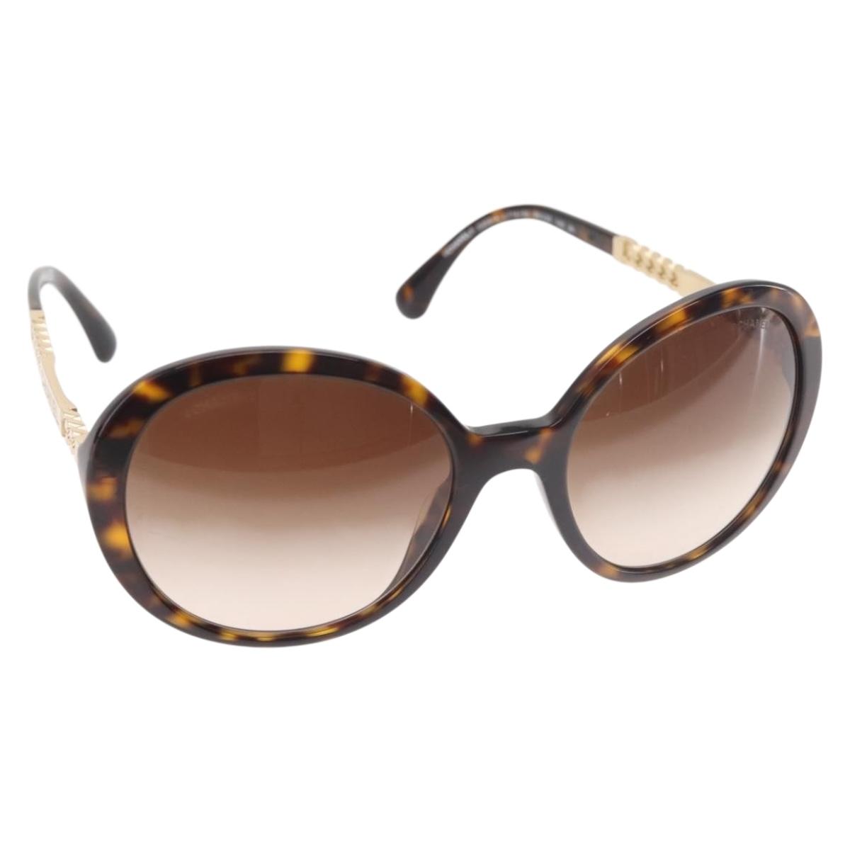 CHANEL Sunglasses plastic Brown CC Auth 145548