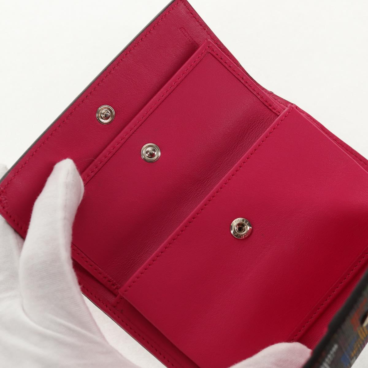 FENDI Zucca Canvas Trifold Wallet Multicolor Gold Auth 145553V