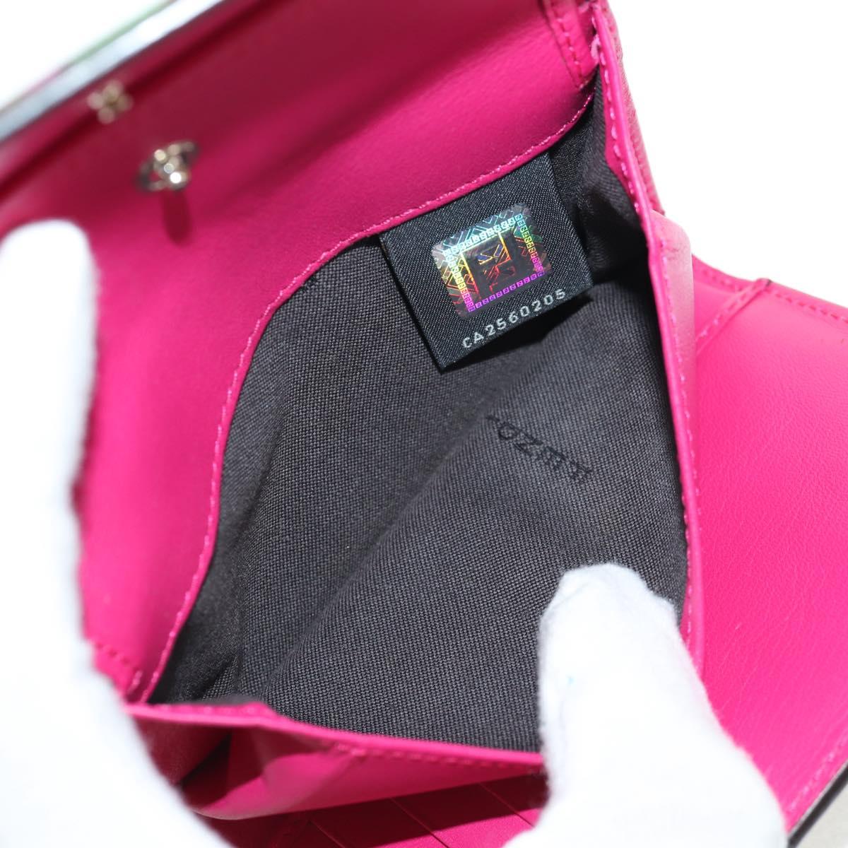 FENDI Zucca Canvas Trifold Wallet Multicolor Gold Auth 145553V