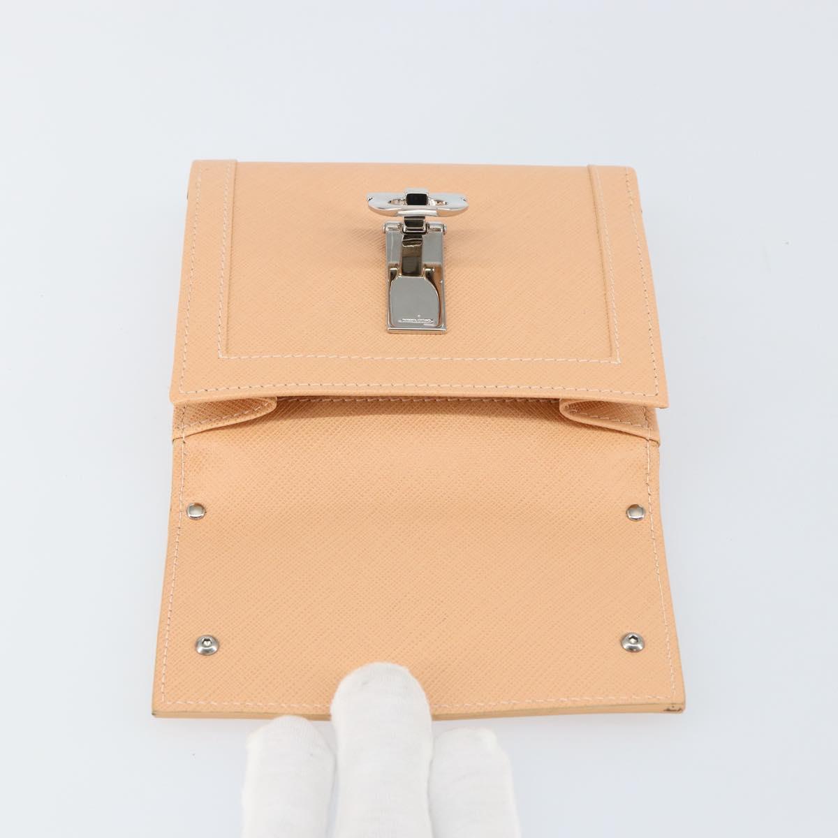 Salvatore Ferragamo Gancini Bifold Wallet Leather Pink Auth 145554