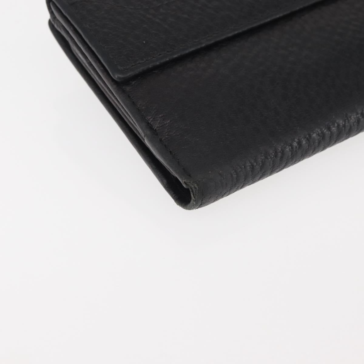 GUCCI New Jackie Long Wallet Leather Black Gold 141430 Auth 145555