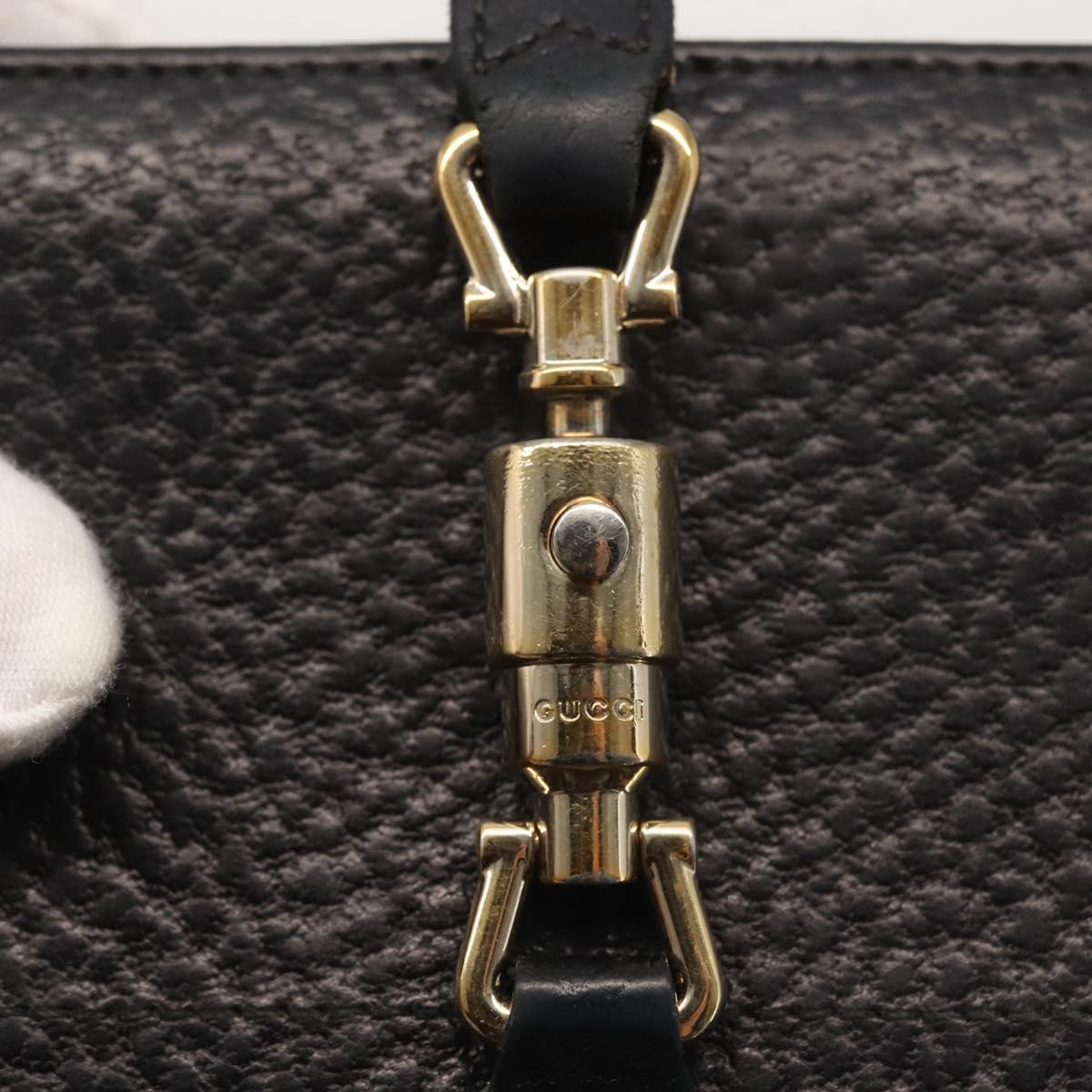 GUCCI New Jackie Long Wallet Leather Black Gold 141430 Auth 145555