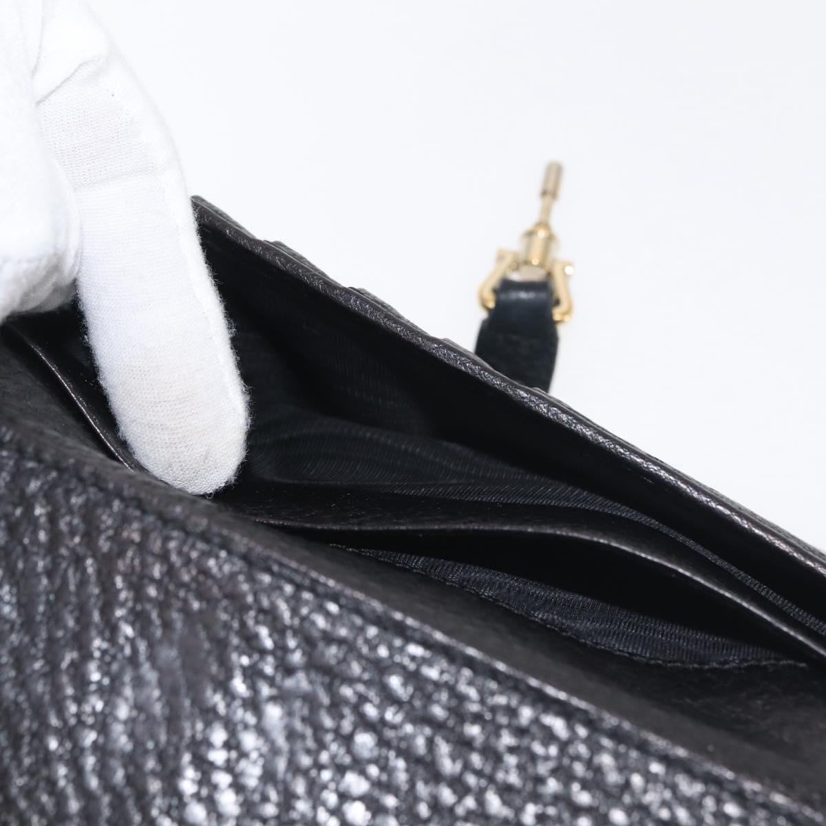 GUCCI New Jackie Long Wallet Leather Black Gold 141430 Auth 145555