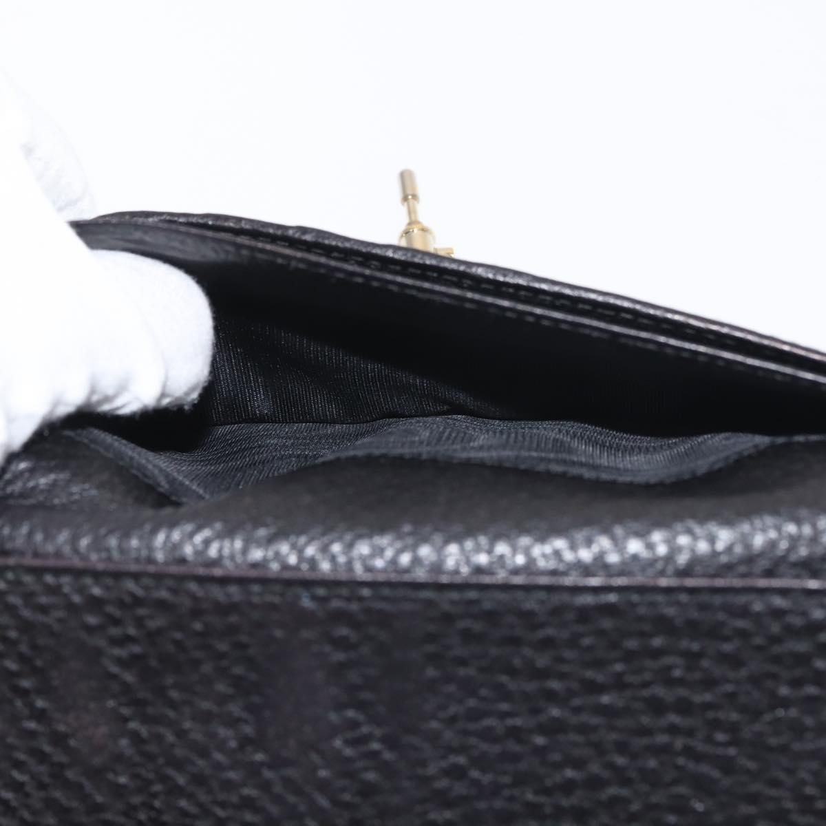 GUCCI New Jackie Long Wallet Leather Black Gold 141430 Auth 145555