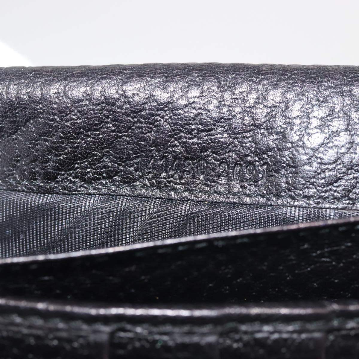 GUCCI New Jackie Long Wallet Leather Black Gold 141430 Auth 145555