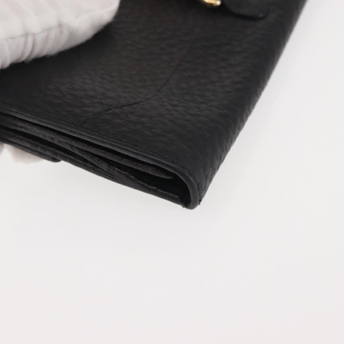 GUCCI New Jackie Long Wallet Leather Black Gold 141430 Auth 145555