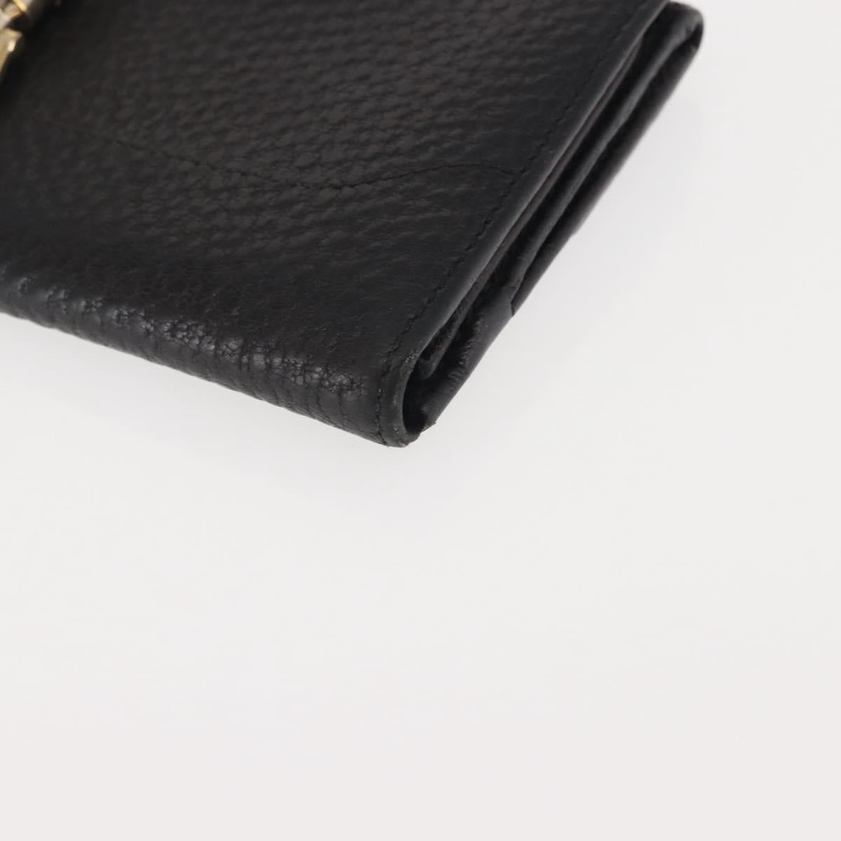 GUCCI New Jackie Long Wallet Leather Black Gold 141430 Auth 145555