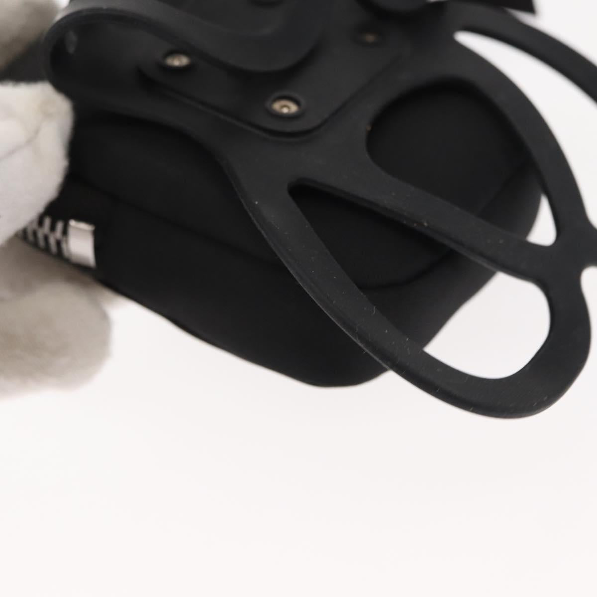 PRADA Tessuto Phone Holder Bag Nylon Black Silver Auth 145556