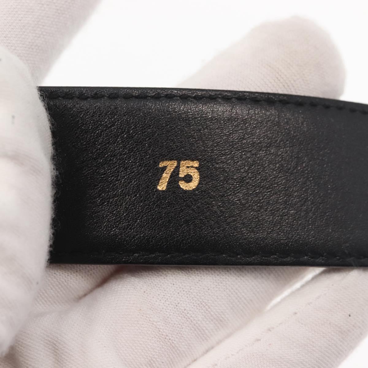 CELINE Belt Suede 32.3"" Black Gold Auth 145558