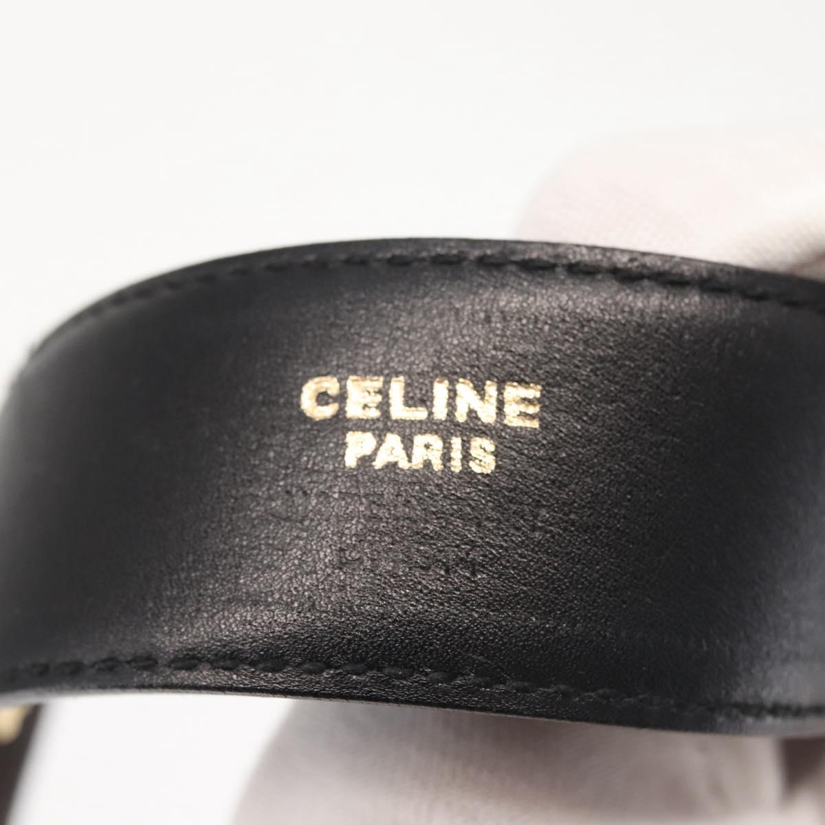 CELINE Belt Suede 32.3"" Black Gold Auth 145558