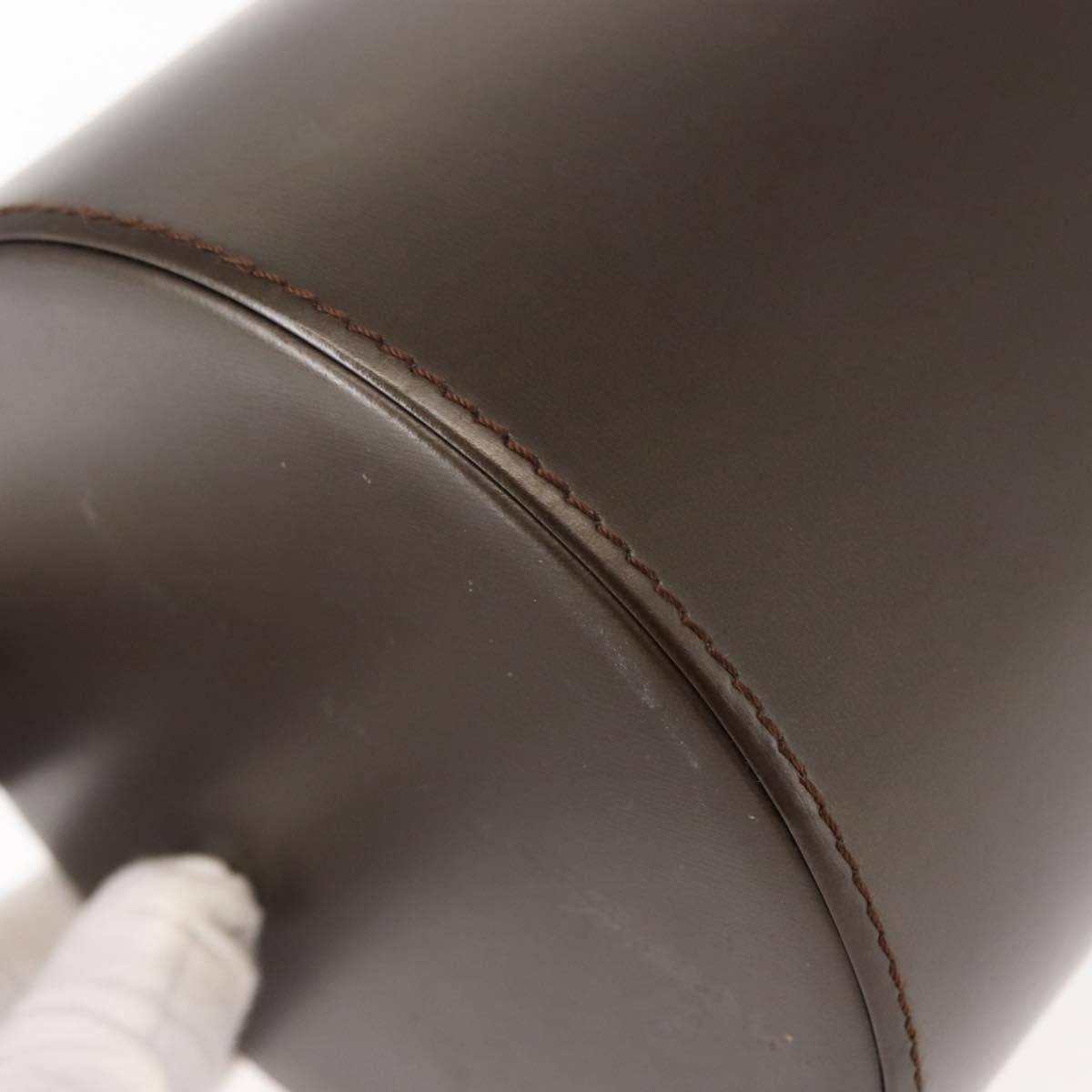 LOEWE Hand Bag Leather Brown Auth 145559